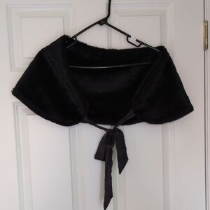 Elegant Black Faux Fur Shawl